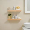 Bathroom Rack Wall-mounted Shower Room Toilet Nordic style Shelf Cosmetic Storage kitchen Multi-purpose Shelf Solid Wood 3