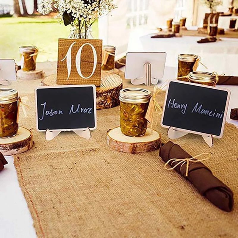 Mini Chalkboard Label Signs, 40 Pack Framed Easel Stand Wooden Blackboard For et Food Signs, Wedding Place Cards