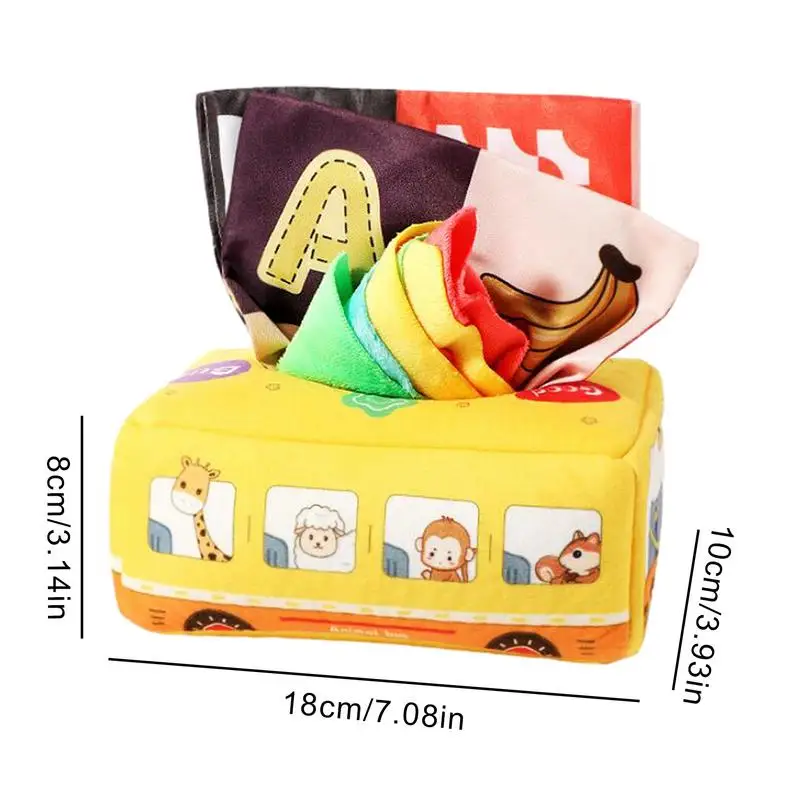 Baby Tissue Box Toy Montessori Sensory Cloth Toys Baby Educational Learning Activity Finger Exercise For Toddler 6