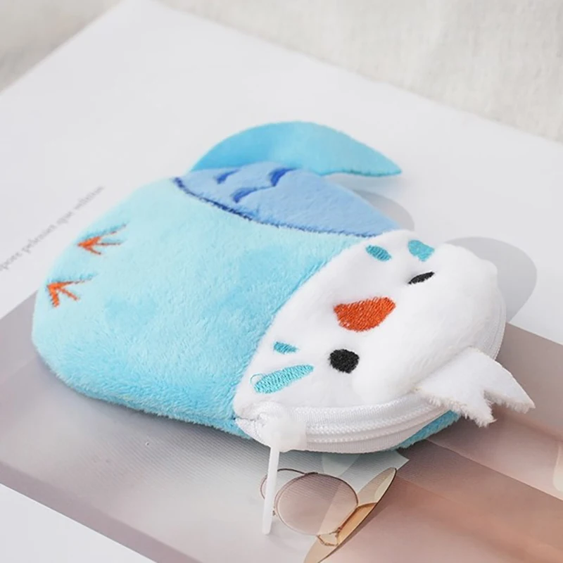 Children's Plush Zero Wallet Pendant Wallet Bags Cartoon Parrot Small Bag Earphones Data Cable Storage Bag Accessories