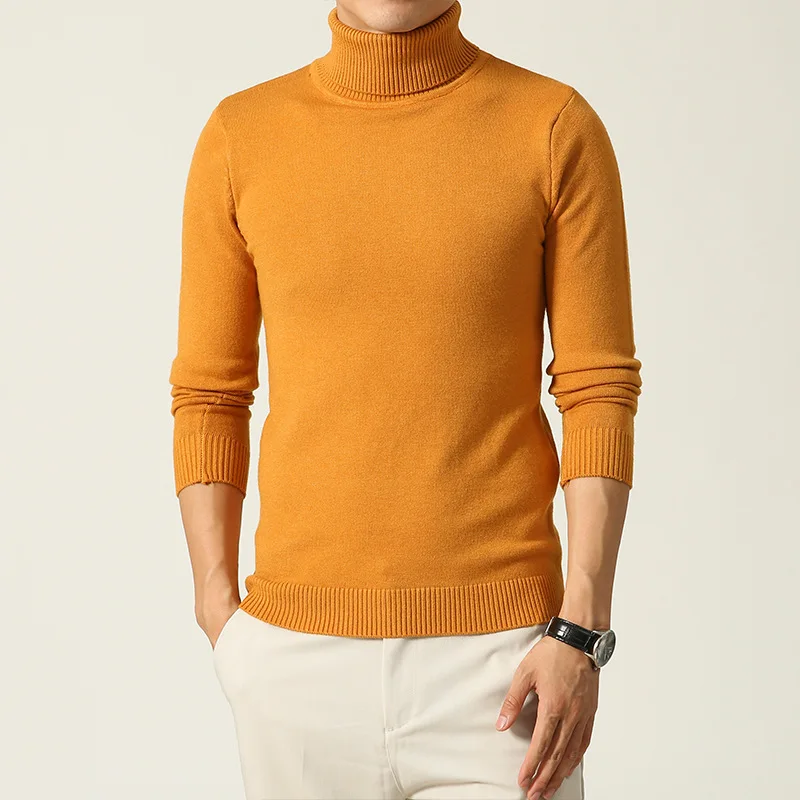 Mens Winter High-neck Pullover Sweater Oversize Thick Turtleneck Knitted  Sweaters Green Yellow Knitwear Knit Top Pullovers Xxxl - AliExpress