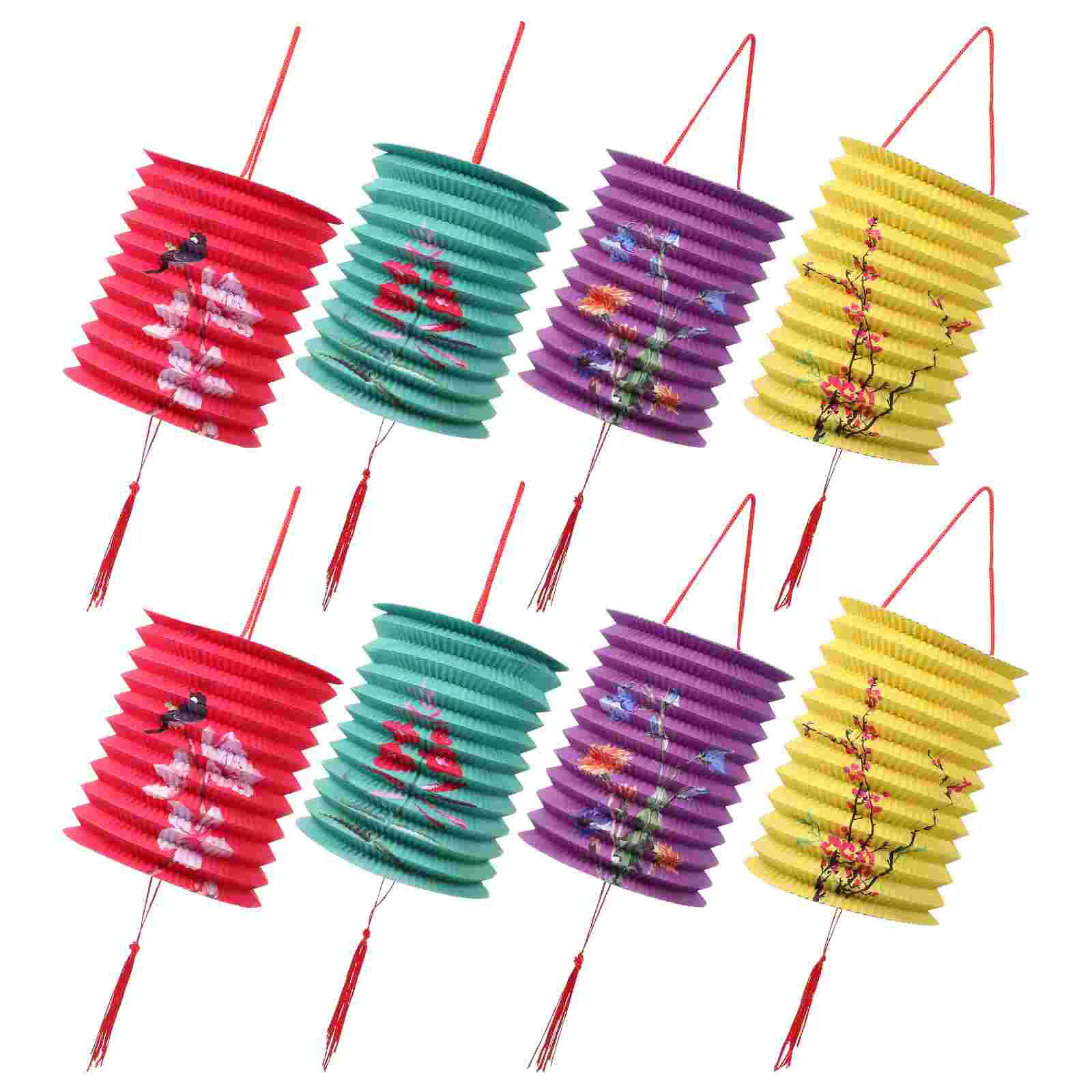 

Folding Paper Lanterns Decorative Hanging Tassel Lanterns Scene Pendants Colorful Festival Lanterns