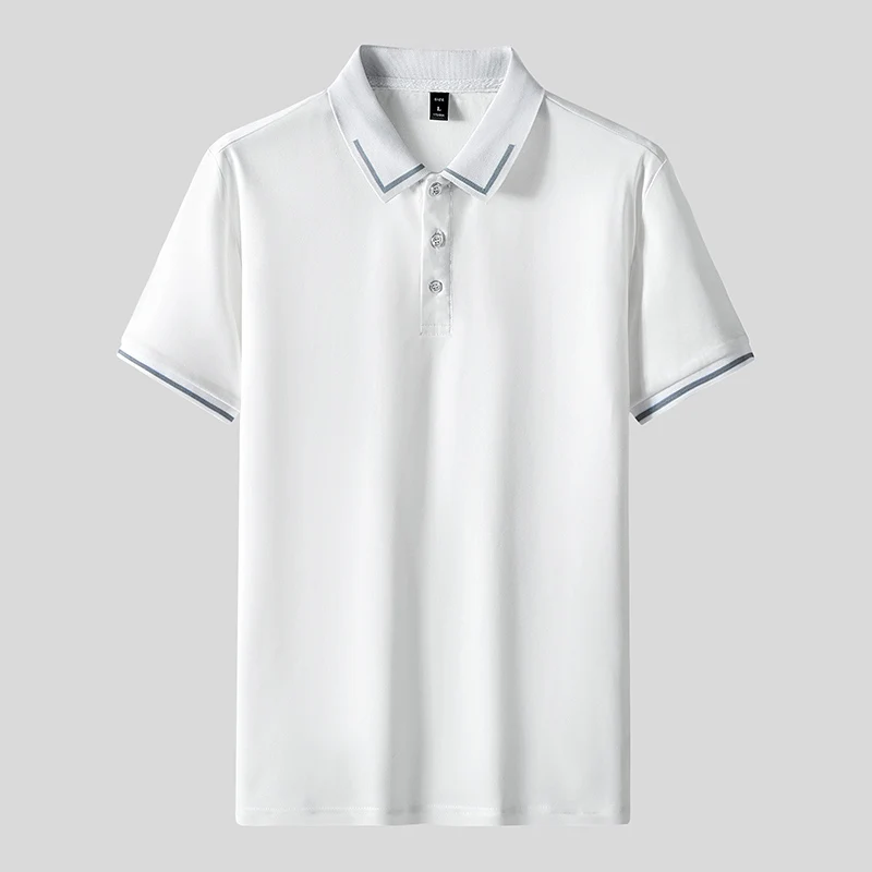 

Summer Polo tshirt for Men 2022 Cotton Business Tops Pure Poloshirts Men Casual Shirts Short Sleeve Clothing Solid Ice Silk K532