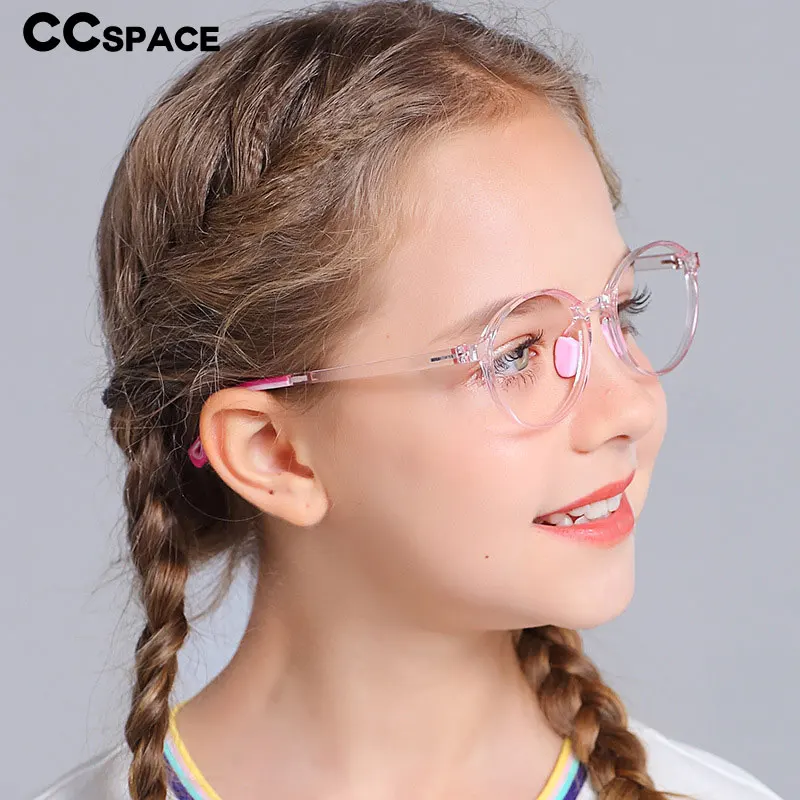55172 New Round Frame Anti Blue Glasses Tr90 Children's Fashionable Flat Light Anti Radiation Computer Phone