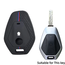 Motorcycle Key Case Cover Fob (Blue and Red Line)