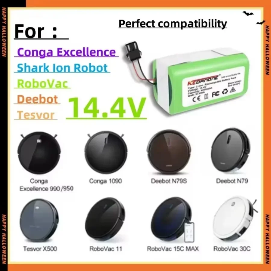14.4V 4000mAh Battery, For eufy RoboVac 15C 15T 25C 30 30C 35C MAX G10 G15 G20 G30 Hybrid Edge Robot Vacuum Cleaner Accessories 2