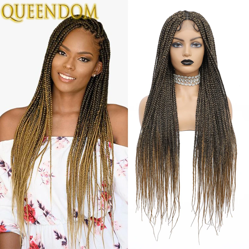 

Long Full Lace Box Braid Lace Front Wigs Blond Synthetic Braided Lace Front Wig Black Wigs Ombre Knotless Box Braid Frontal Wig
