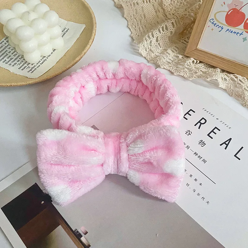 Paquete De 8 Diademas De Spa Con Lazo, Diademas De Tela Coral