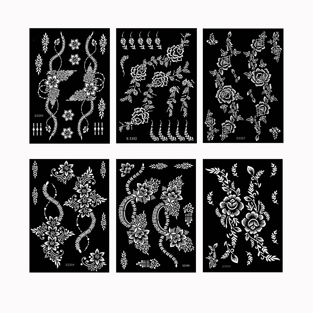 Henna tattoo stencils Reusable Flower Template for Hand and Body Wedding Festival Party