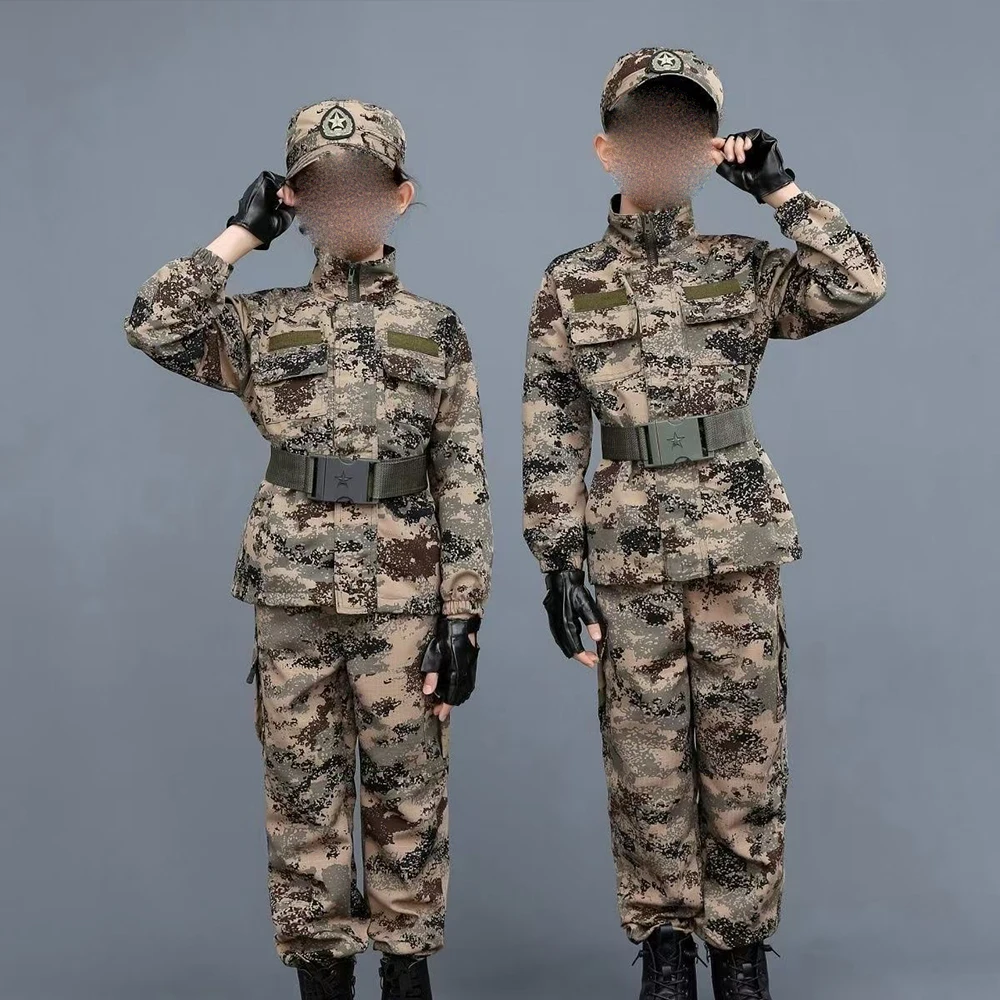 어린이 위장복 세트 전술 위장 훈련복 유치원 및 초등학생 남아 여아 공연 의상