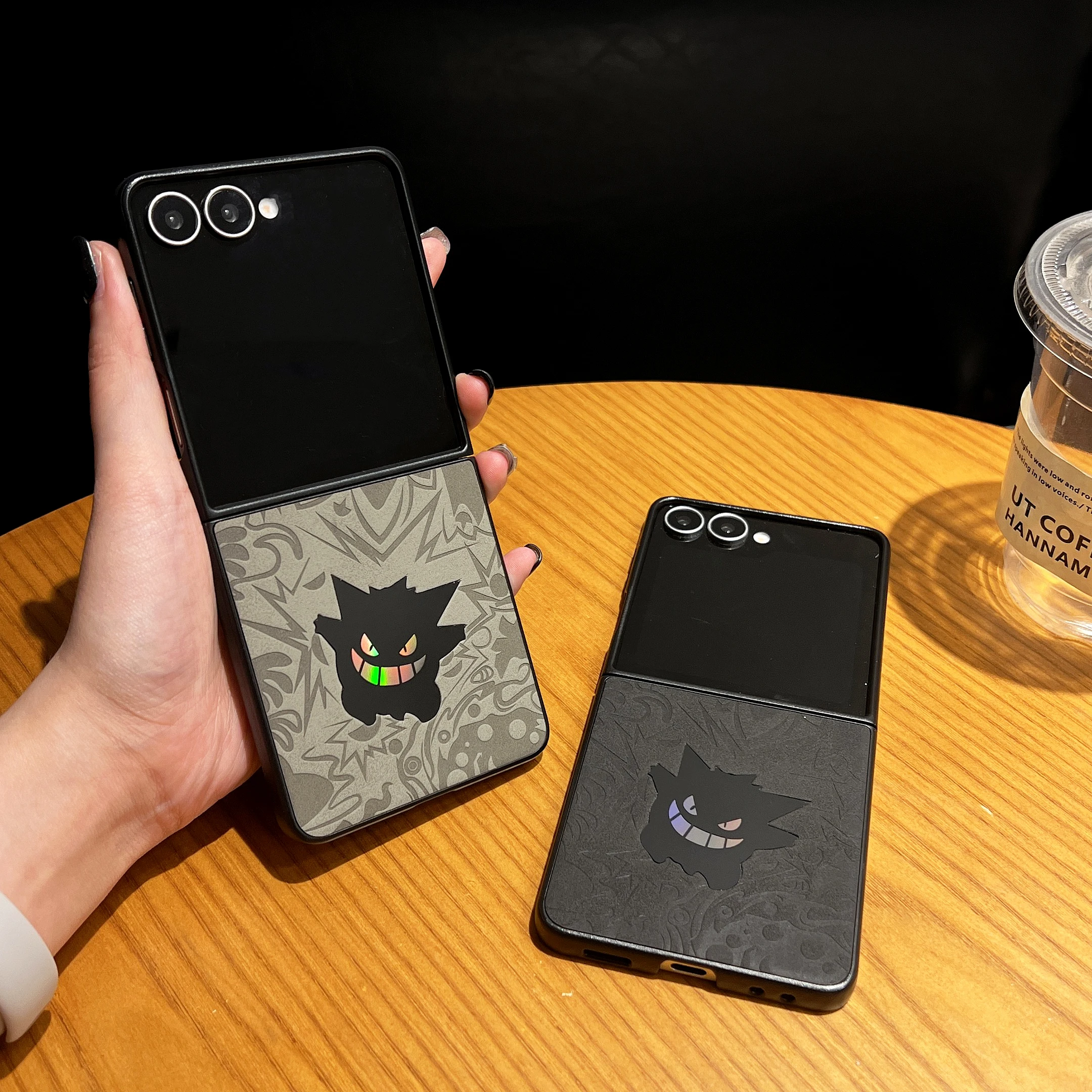Cartoon Gengar Leather Shockproof Phone Case