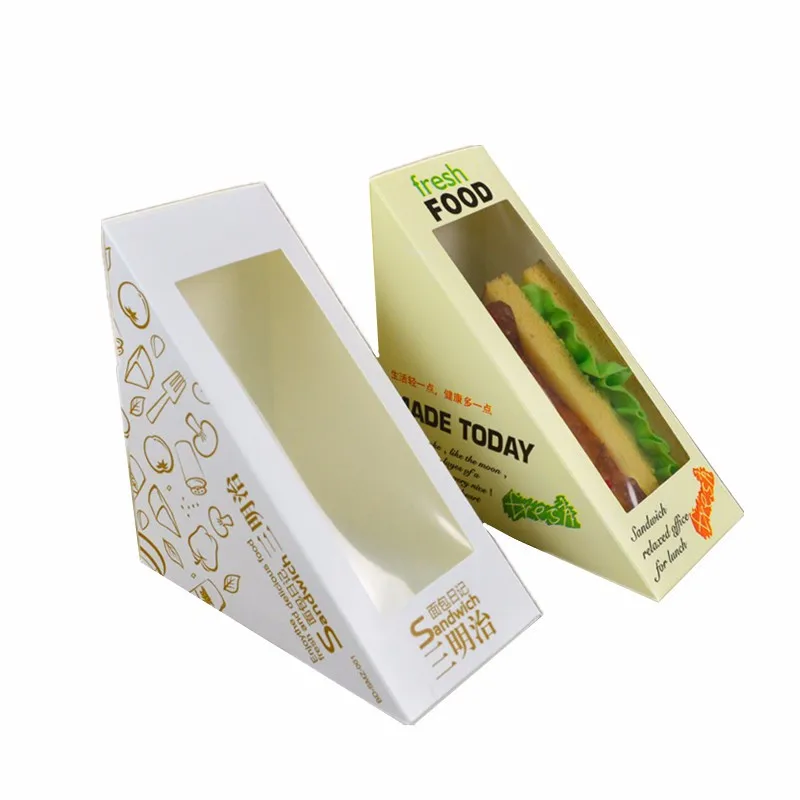 Boîte d\'emballage de sandwich personnalisée, forme et style d\'impression bon marché, adaptée aux produits et aux cuillères à soupe