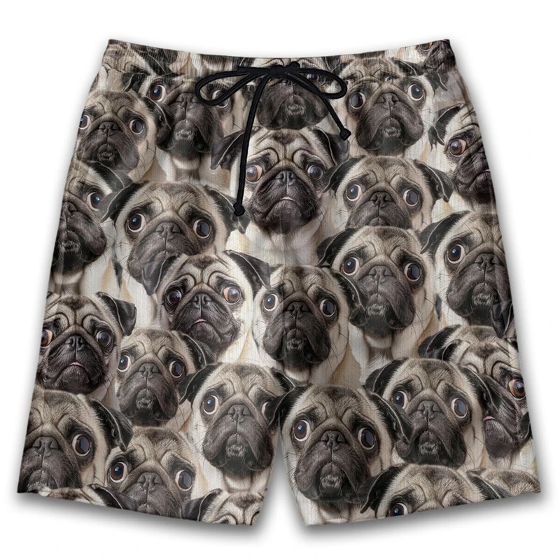 

Funny Dog Face Graphic Bermudas Casual Hawaii Boardshorts Golden Retriever Pit Bull Short Pants For Men Clothes Dobermann Trunks