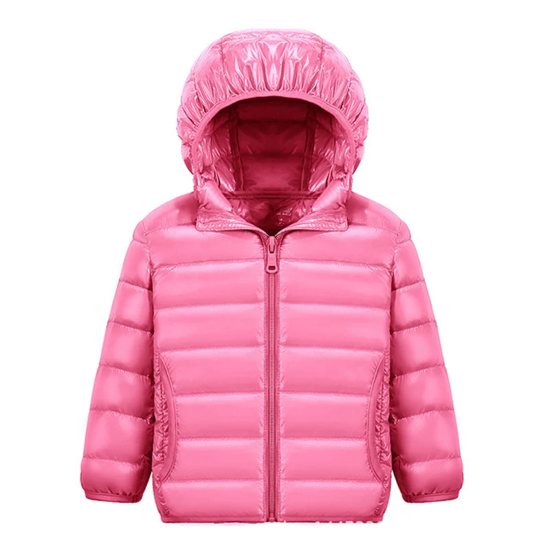 0-10℃ Kids Puffer Duck Down Winter Jackets for Boys and Girls Ultra Light Portable Hooded Children Baby Outerwear Jackets down jacket children jackets girls coat