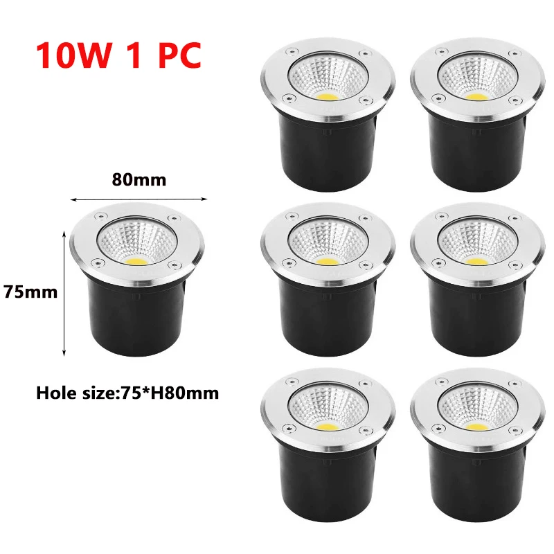 Outdoor IP67 Waterproof Led Garden Underground Lamps 5W 10W 15W Buried Garden Path Spot Recessed Underground Light Warm White