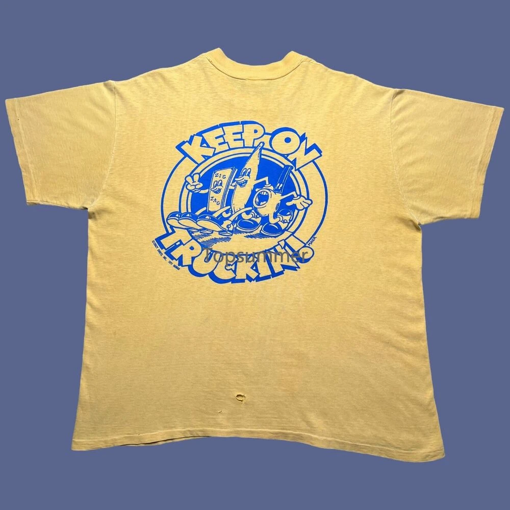 

Vintage 1971 Keep On Truckin’ Weed Zig Zag Robert Crumb T-Shirt