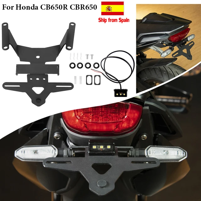 For Honda CBR650 CB650R 2019-2024 CBR650R Fender Eliminator Tail Tidy  License Plate Holder Mount LED Light CBR 650R Accessories