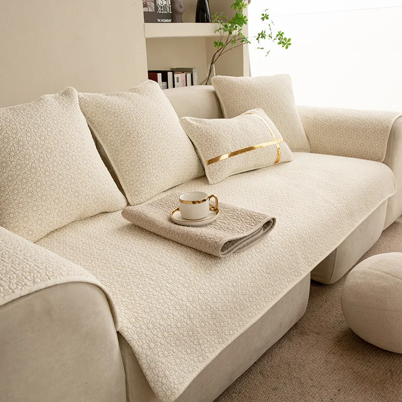 FashionNordicSimpleMilkWhiteCottonSofaCushionFourSeasonsSofa