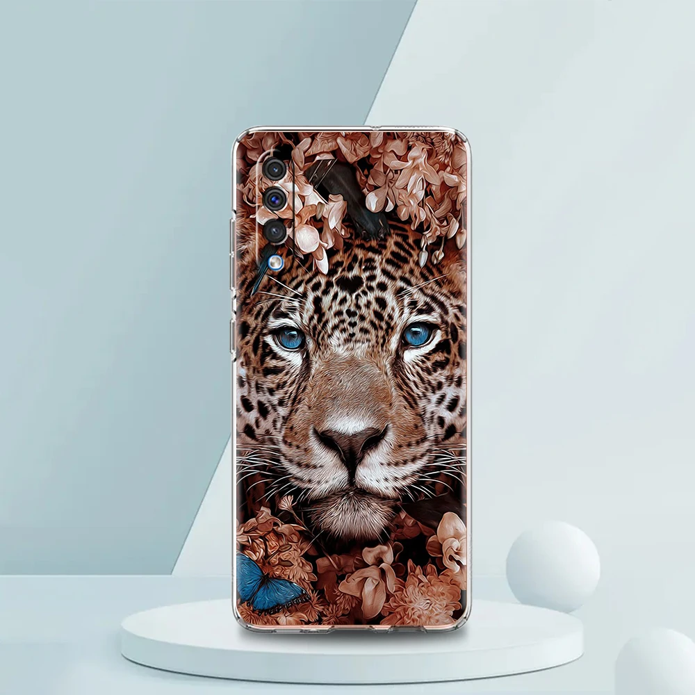 Stylish Leopard Print Transparent Silicone Phone Case Cover