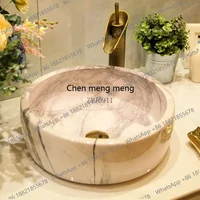 อ่างล้างหน้าแบบวางบนเคาน์เตอร์ RR Art เซรามิกสำหรับห้องน้ำ ลายหิน 1