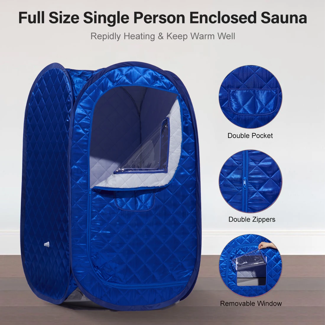 Single Person Sauna Portable Steam Sauna Full Body for Home Spa, Sauna Tent with Steamer 4L 1500W Steam Generator Timer 2