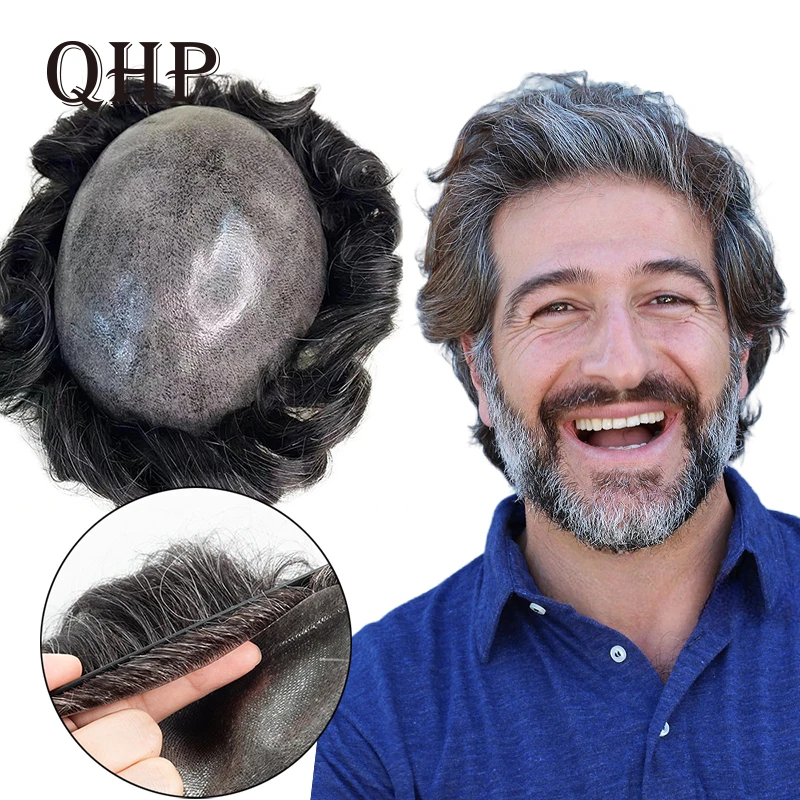 Men's Capillary Prothesis Injected Skin Toupee Wigs For Men 100% Human Male Hair Prosthesis Soft Hairpiece Replacement Systems,human hair toupee