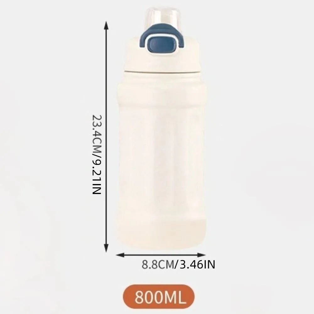 316 Stainless Steel Thermos Cup 800ml Large Capacity Insulated Water Bottle Portable Handle with Straw Sports Drinking Cup