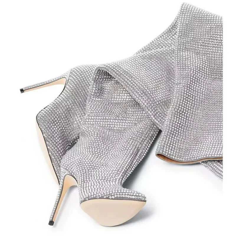 Women High Heel Boots Fashion Sexy Thin Full Knee Length Fashion Week Show Spicy Mom Banquet women high heel boots