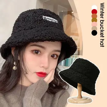 Winter Warm Fleece Bucket Hat for Men Women Cold Resistant Fisherman Cap Outdoor Cold Resistant Panama Fisherman Cap Casual Cap