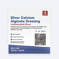 5pcs 4"x4" Silver Calcium Ag Alginate Wound Dressing Soft and Absorbent Dressing Gauze for Wound Care 1