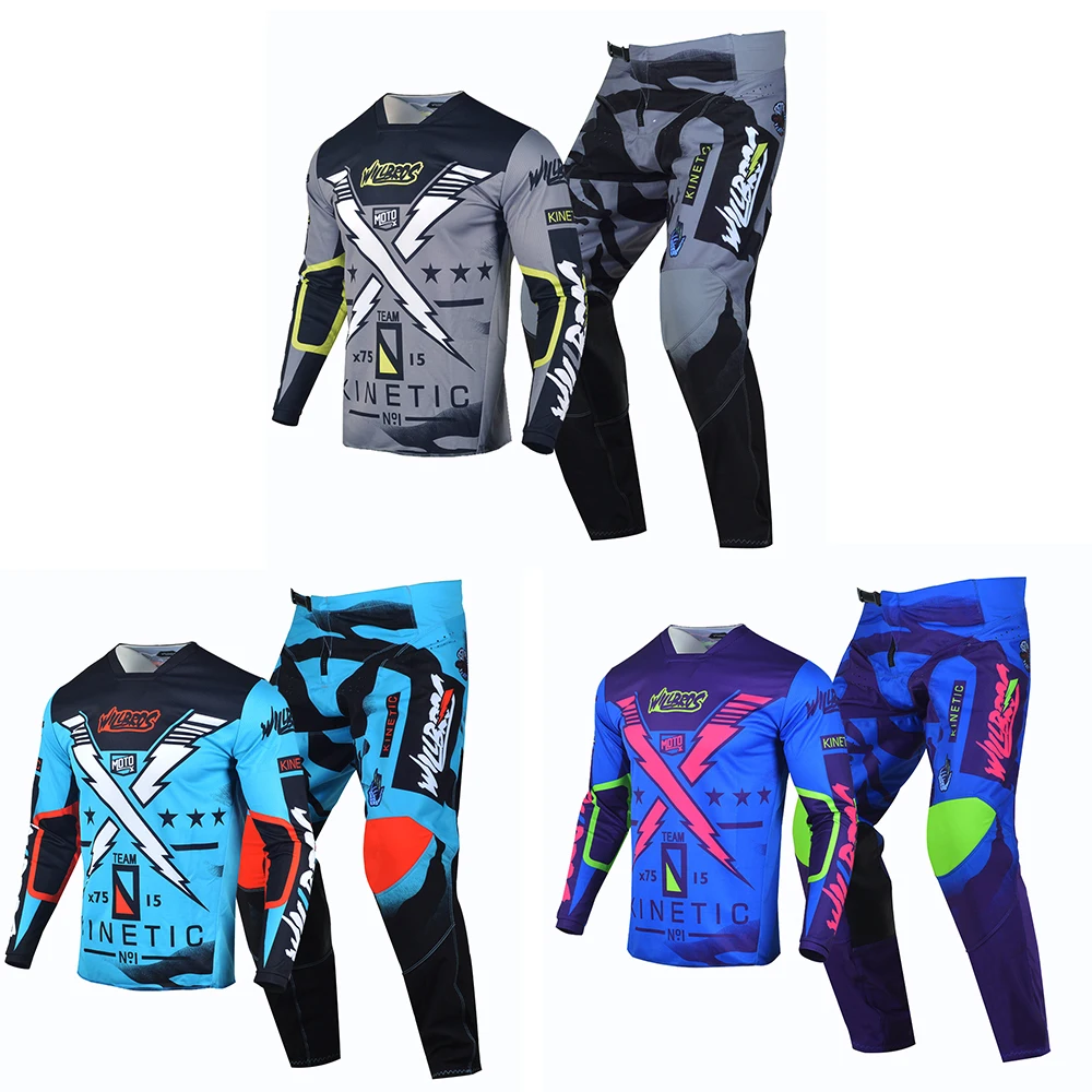 Willbros-traje de Motocross para hombre y mujer, conjunto de Jersey y  pantalones Combo de MTB, BMX, DH, Enduro Dirt Bike, ropa de carreras