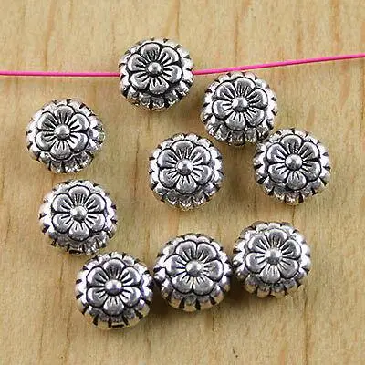 

50pcs Tibetan silver gold color 7mm flower spacer beads h0442