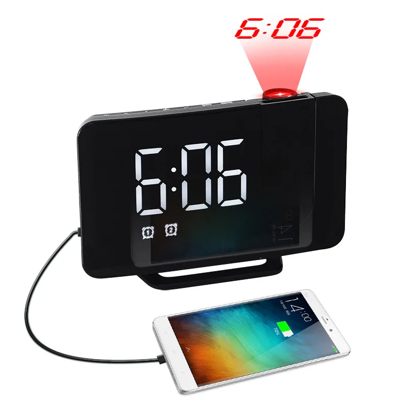 Digital Radio Alarm Clock Time Projector Clock Alarm Clock Watch