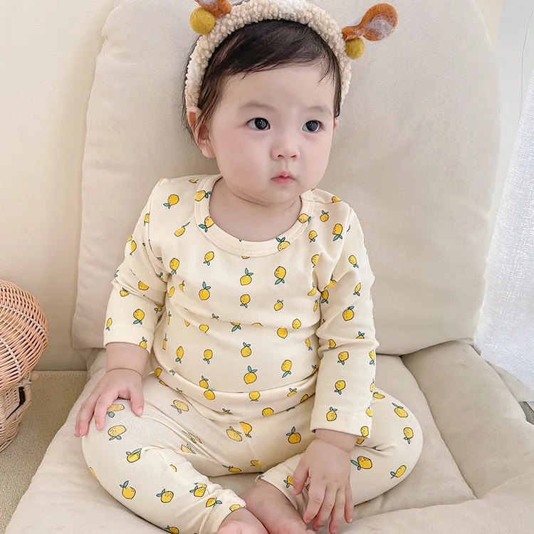Baby Girl Underwear 0-3 Year Old Girl Pajamas Pure Cotton Warm High Waist Belly Protection Infant Girls Autumn Homewears