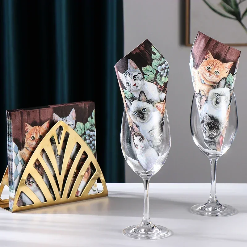 Paper Napkins 20pcs/Pac Colorful Printing Napkins Party Tissue Paper Facial Tissue Wedding Paper Diekubat Napkins Cat Pattern