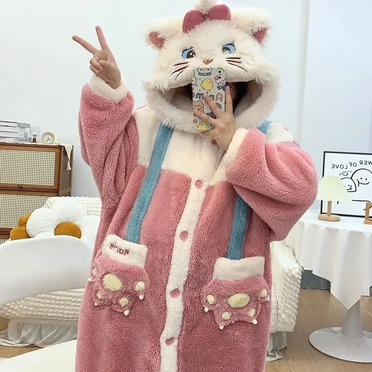 MINISO Costume cosplay per adulti Marie Cat Vestaglie Kigurumi