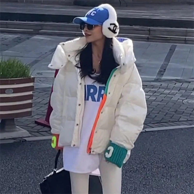 2022 New Parkas Jacket Women Winter Fashion Slim Thick Glossy Down Cotton Coat Bread Jacket Female Casual Cotton Padded Outwear