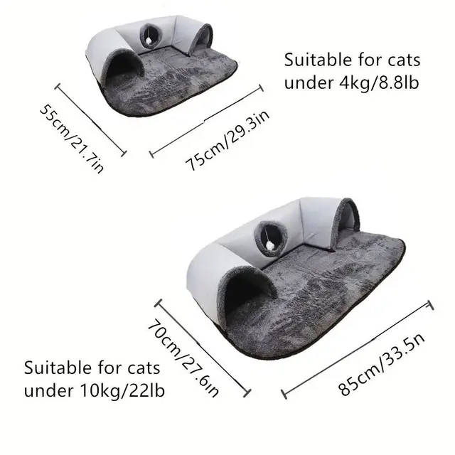 Warm Non-Slip Base Cat Tunnel Bed U-shaped Anti Dirty Cat House Removable Washable Cat Channel Pet Supplies 6