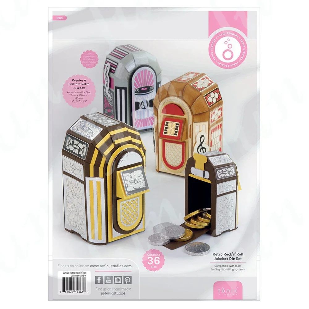 

Retro Rock 'n' Roll Jukebox Die Set Metal Cutting Dies for DIY Scrapbooking Album Paper Card Embossed Template Stencil Mold