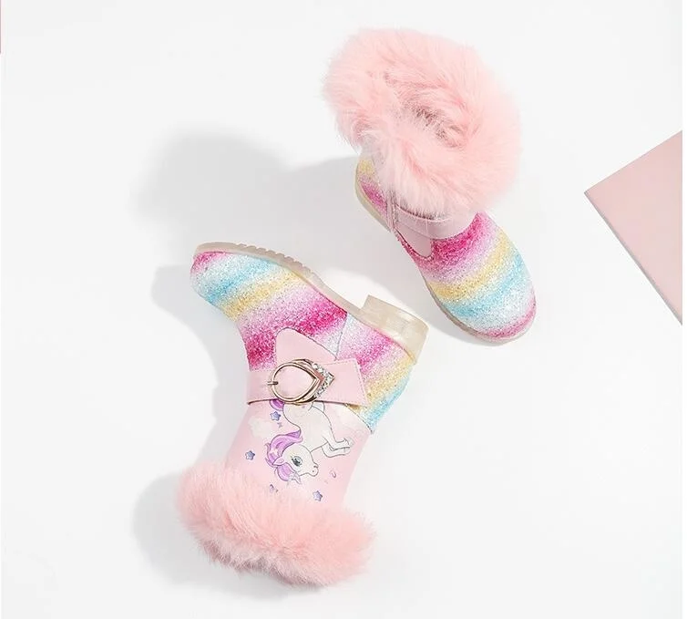 Unicorn Rainbow Sequin Glitter Boots