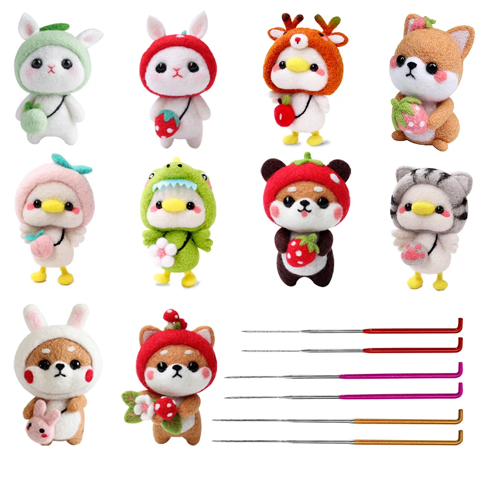 KRABALL Complete Needle Felting Tools Beginner Kits Felt Animals Wool Felting Supplies For Doll Making DIY Starters needle felting kit,wool felting kit,needle felting painting kit