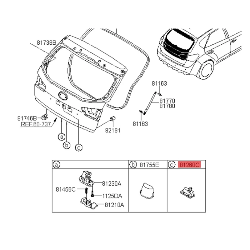 

Съемная ручка для крышки багажника автомобиля 812601M500 для Kia K3 Forte 5 2010-2018 ручка задней двери переключатель кнопка в сборе детали