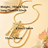 Collier luxueux et complexe, sculpté et incrusté, en or, style palais vintage, bijou essentiel pour les mariages et les occasions spéciales 5