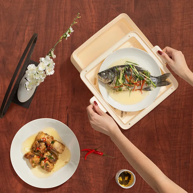 2 Layer Electric Steamer Food Steamer Drawer Type Cooking Machine Intestine Powder Machine White Color Steamed Sausage