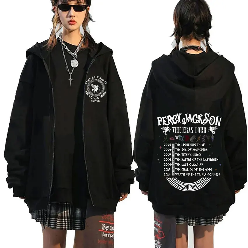 Acampamento meio sangue percy jackson zíper hoodie das mulheres