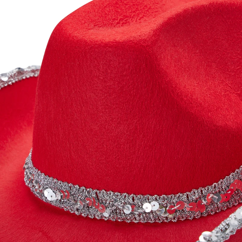 Cowboy Hats Cowgirl Hats Women Rhinestone Cowboy Hats Wide Brim Western Furry Cowgirl Hat Party Supplies Outdoor Sun Protection for Hiking Camping Riding