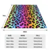 Rainbow Leopard Flannel Blankets Quality Soft Warm Animalier Print Bedding Throws Winter Camping Outdoor Pattern Bedspread 2