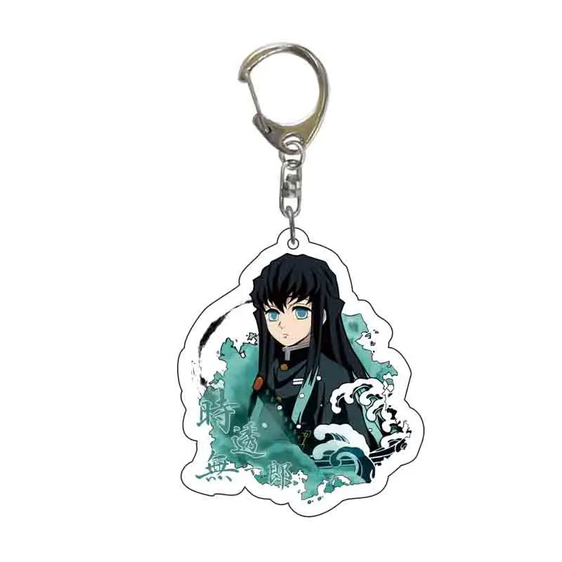 Hot Anime Dämon Slayer Schlüsselbund Cartoon Tanjirou Nezuko Acryl Schlüssel Kette Kawaii Kagaya Muzan Schlüsselring Modell Spielzeug Kinder Geschenke – Detail 6