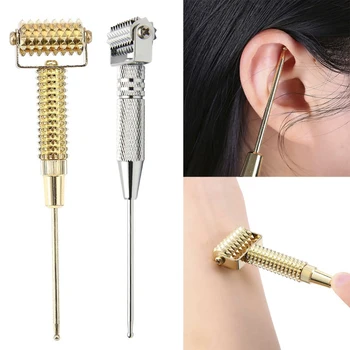 Multifunzione Face Roller indolore Micropin Skincare massaggiatore manuale braccia rullo per massaggio al collo orecchio punti di agopuntura sonda strumento di bellezza
