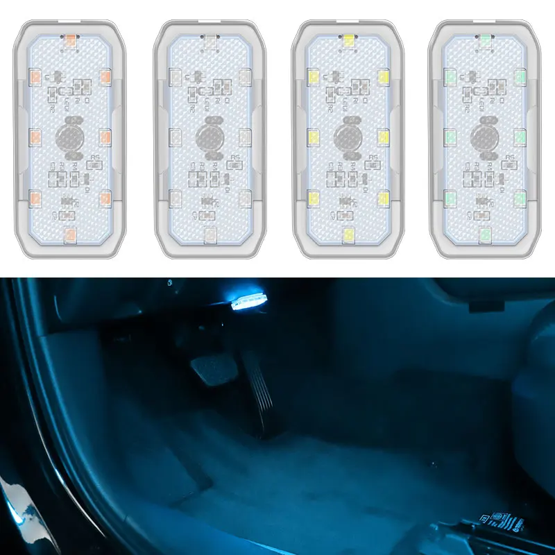 

1pcs Mini Car Interior Light Wireless Led Lights Ambient Lamp Chargeable Night Reading Roof Ceiling Light USB Charging 5V